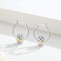 wholesale 925 Sterling Silver Cartoon Hamster Huggable Hoop Earrings for Sensitive Ears-0-2