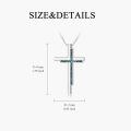 wholesale 925 Sterling Silver Black Stone Cross Pendant Necklace for Women s-0-14
