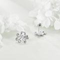 wholesale 925 Sterling Silver Octopus Stud Earrings - Cute Sea Creature  for Women and Girls-0-2