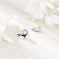 wholesale 925 Sterling Silver Blue Moonstone Orca Whale Stud Earrings for Women Girls Gifts Jewelry Accessories 4g-0-3