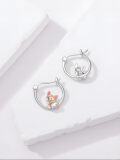 wholesale 925 Sterling Silver Cartoon Bunny Hoop Earrings Gift for Women-0-4