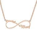wholesale TOUPOP 10k/14k/18k Solid Gold Infinity Name Necklace For Women Real Gold Chain Infinity Nameplate Pendant Necklaces Fine Jewelry Gift For Christmas Anniversary Birthday -0-2
