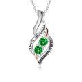 wholesale 925 Sterling Silver Twisted Pendant With Purple Stones-0-55