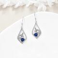 wholesale 925 Sterling Silver Unicorn Heart Blue Crystal Drop Earrings for Women Girls Gifts 2 Long-0-4