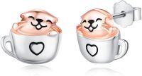 wholesale 925 Sterling Silver Coffee Cup with Otter Stud Earring Set for Women Girls -Otter Stud Cup Earrings