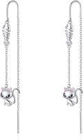 wholesale 925 Sterling Silver Cat Novelty Drop Earrings Gift for Women-0-0