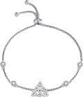 wholesale 925 Sterling Silver Triquetra Trinity Knot Adjustable Chain Bracelet Gift for Her-0-0
