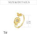 wholesale 14K Gold Adjustable Sunflower Open Ring Jewelry Gift for Women Her-0-19