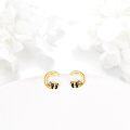 wholesale 14K Gold Panda Moon Stud Earrings - Cute Animal Design  for Her-0-4