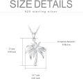 wholesale 14K White Gold Plated 925 Sterling Silver & F-G SI1-SI2 Natural Diamond 0.08ct Palm Tree Pendant Necklace 18+2 Chain-0-3