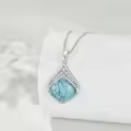 wholesale 925 Sterling Silver Moonstone Lapis Larimar Moss Agate Teardrop Filigree Pendant-0-95