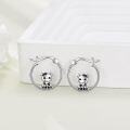 wholesale 925 Sterling Silver Cow Animal Hoop Earrings for Women - Cute Farm s-0-3