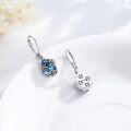 wholesale 925 Sterling Silver Blue Moonstone Daisy Drop Leverback Earrings-0-2