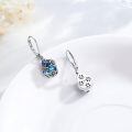 wholesale 925 Silver Oxidized Moonstone Daisy Flower Teardrop Drop Earrings-0-2