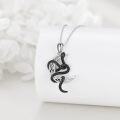 wholesale 925 Sterling Silver Black Snake Celtic Knot Pendant Necklace for Women Men Gothic  43cm Chain Length-0-2