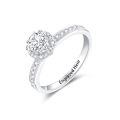 TOUPOP 18k White Gold Plated Moissanite Personalized Promise Rings For Women-0-0