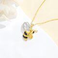 wholesale Gold Plated Sterling Silver & Citrine Bee Pendant Necklace - 925 Silver, 4.5mm Gem, 18+2 Chain, Lobster Clasp, Hypoallergenic Gift for Women-0-2