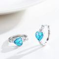 wholesale 925 Sterling Silver Turquoise Celtic Heart Hoop Earrings - Small Huggies for Women-0-1