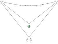 wholesale Sterling Silver Gold Plated Moonstone Crescent Moon Choker Necklace for Women-May