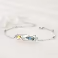 wholesale 925 Sterling Silver Feather Design Mountain Stone Bracelet for Women Gifts for Skiing and Hiking Enthusiasts-0-5