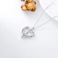TOUPOP Sterling Silver Heart Initial A-Z Letter Pendant Necklace-0-5
