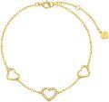 wholesale 10K Gold 3 Hearts Diamond Anklet for Women - 10K Gold Jewelry-0-0