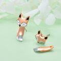 wholesale 925 Sterling Silver Rose Gold Plated Pink Abalone Shell Fox Dangle Earrings-0-3