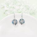 TOUPOP Sterling Silver Blue Crystal Tree Of Life Panda Dangle Earrings-0-1