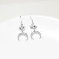 wholesale 925 Sterling Silver & 18K White Gold Plated Celestial Sun and Moon Drop Dangle Earrings for Women Girls Gifts-0-1