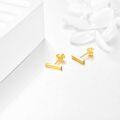 wholesale 14K Gold Minimalist Bar Stud Earrings 9.4mm Elegant Feminine Jewelry Gift for Women-0-3