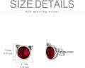 wholesale 925 Sterling Silver Birthstones Cat Earrings for Women Hypoallergenic Studs-0-3