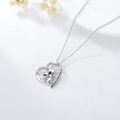 wholesale 925 Sterling Silver Mom Heart Shape Animal Pendant Necklaces for Women Girls Family Love Gift-0-138