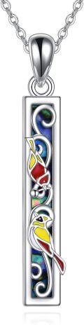 wholesale 925 Sterling Silver Multicolor Enamel Bird Pendant Necklace-0-0
