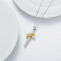 wholesale 925 Sterling Silver Crown Design Cross Pendant with Cubic Zirconia Necklaces for Women s-0-3