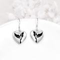 wholesale 925 Sterling Silver Heart Swan Dangle Drop Earrings with Black Enamel Stones for Women Girls Mom Daughter Gift-0-2