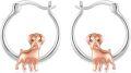 wholesale 925 Sterling Silver Rose Gold Plated Dog Hoop Earrings - Adorable s for Girls and Women-0-0