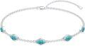 wholesale 925 Sterling Silver with Green Turquoise Stone Link Bracelet for Women-0-0