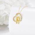 wholesale Gold 14K Always My Sister Forever Friend Heart Pendant Necklace for Sisters and Moms - Mothers' Day Gifts-0-3
