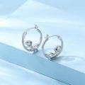 wholesale 925 Sterling Silver Dinosaur Heart Cutout Huggie Hoop Earrings-0-1