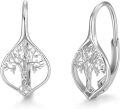 wholesale 925 Sterling Silver Tree of Life Drop Earrings - Halloween Gift for Women & Girls-0-0