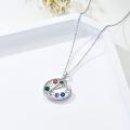 wholesale 925 Sterling Silver Artist Paint Palette and Brush Necklace - Colorful Painters Charm Future Artist s for Women-0-2