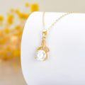 wholesale 14K Gold Trinity Knot Round Cut Moissanite Solitaire Pendant Necklace for Women-0-2
