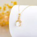 wholesale 14K Gold Trinity Knot Round Cut Moissanite Solitaire Pendant Necklace for Women-0-2