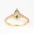 TOUPOP 10k/14k/18k Gold Natural Moss Agate Moissanite Engagement Ring-0-1