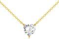 wholesale 14K Gold Chain with Heart-Shaped Moissanite Pendant - 1CT Diamond Alternative Necklaces for Women-0-0