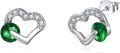 wholesale 925 Sterling Silver Green Emerald Heart Stud Earrings for Women - Valentines Day Gifts-0-0
