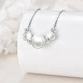 wholesale 925 Sterling Silver Pearl Necklace Platinum Plated Graduated Ball Bead Box Chain For Women-0-1