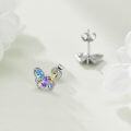 wholesale 925 Sterling Silver Butterfly Multicolor Crystal Stud Earrings for Women Gift Ideas-0-4