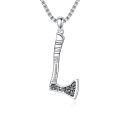 wholesale 925 Sterling Silver Axe Pendant Necklace  for Men - Norse Viking Jewelry with Rune Design and Chain 46cm Length-0-0