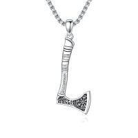 wholesale 925 Sterling Silver Axe Pendant Necklace  for Men - Norse Viking Jewelry with Rune Design and Chain 46cm Length-A01-AXE